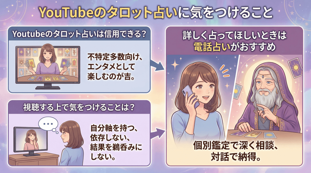 Youtubeのタロット占いに気をつけること